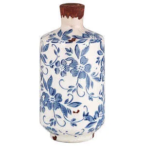 Medium Blue Patterned Vase