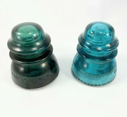 Green Glass Hemingray-42 Candle Holder