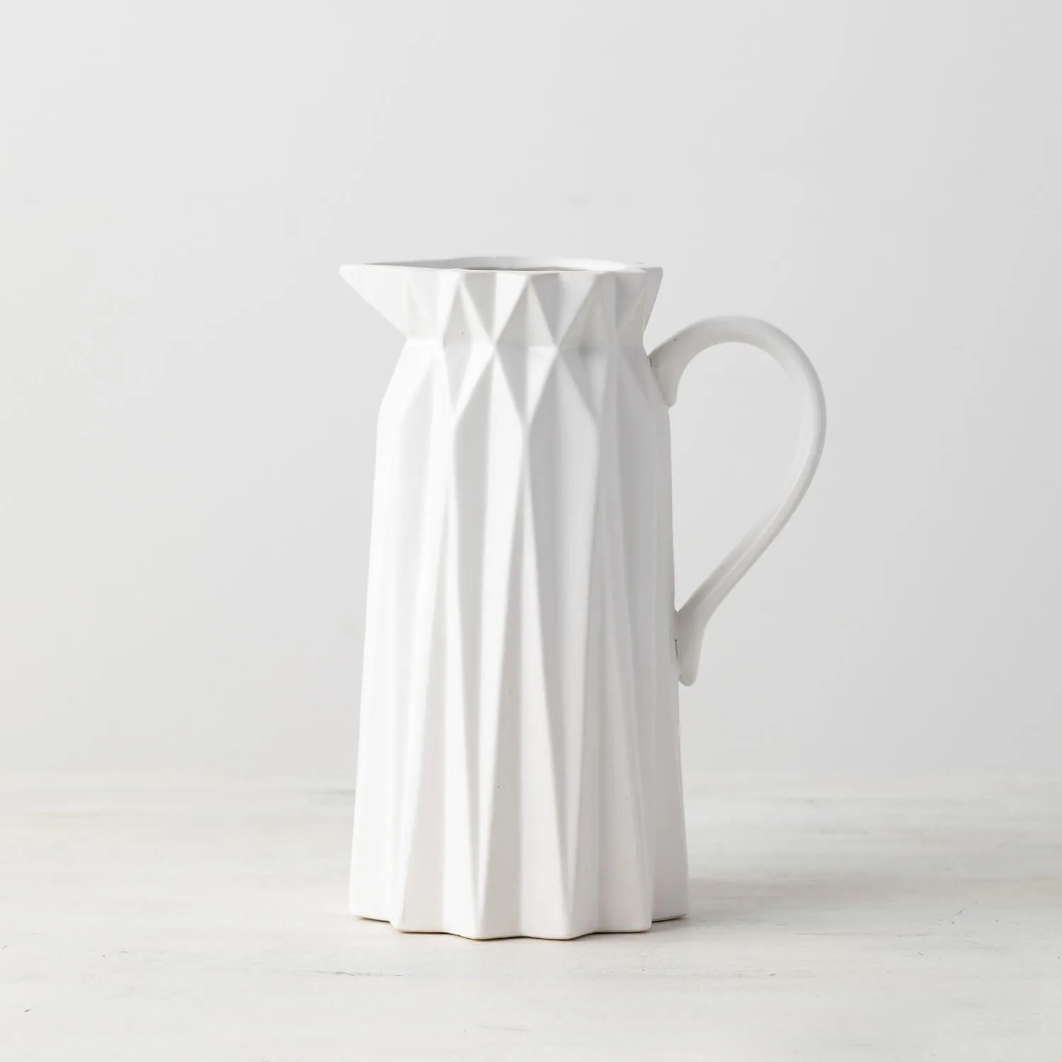 Medium Origami Geometric White Vase