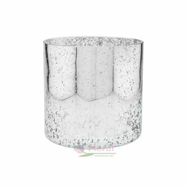 Silver Mercury Mosaic Glass Cylinder