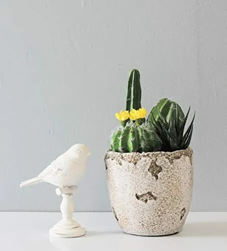 Distressed Weathered Cement Pot