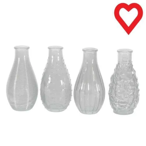 Assorted Clear Bud Vases