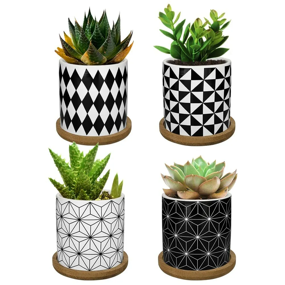 Small Black/White Planter