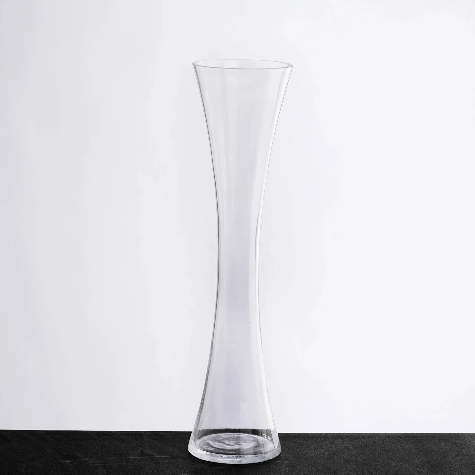 Clear Hourglass Bud Vase