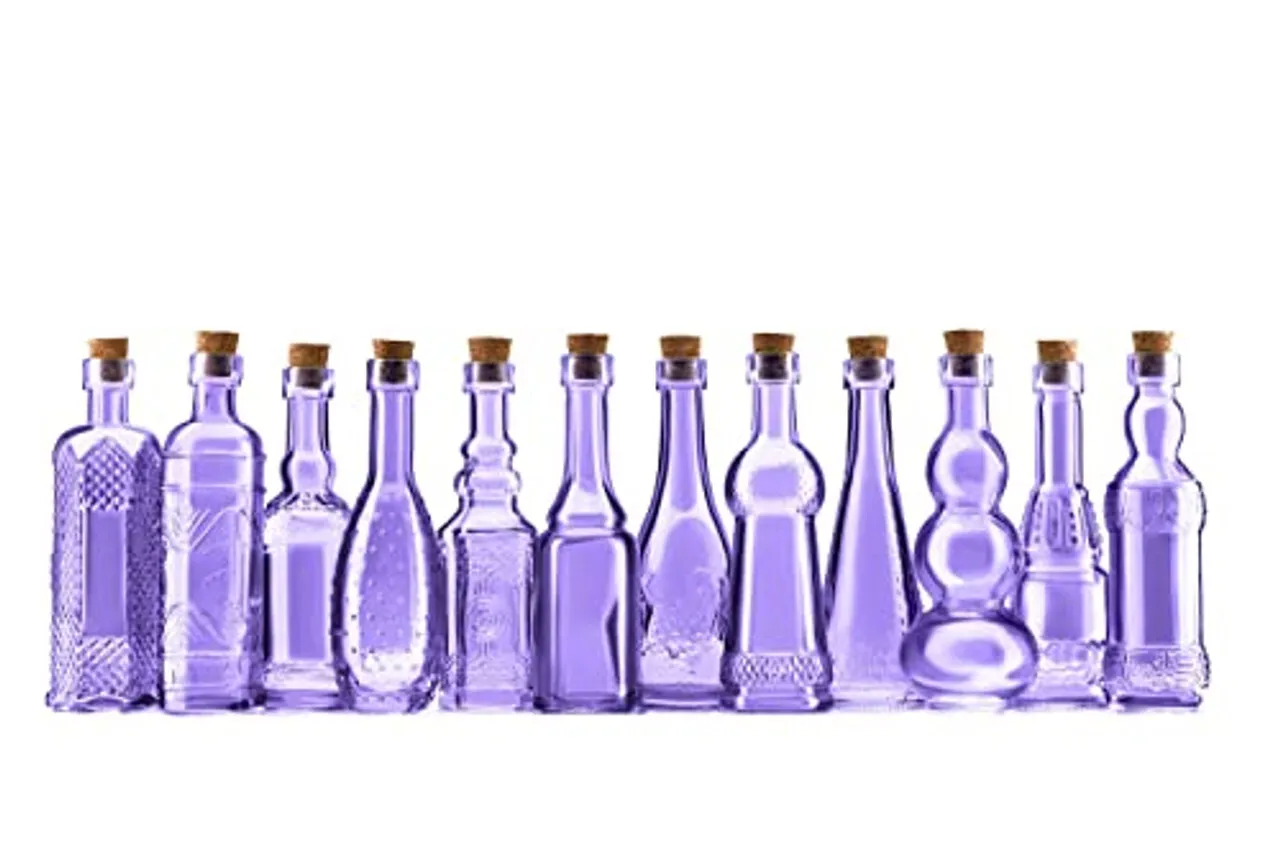 Assorted Purple Glass Bud Vases