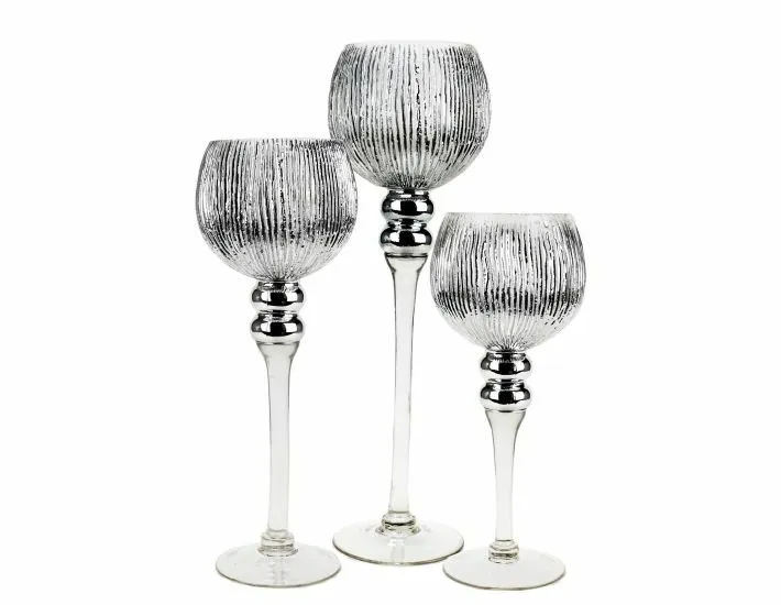 XS Crackled Stem Glass Bulb Goblet