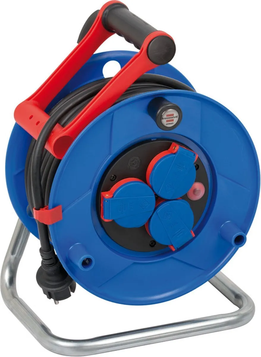 IP44 Kabelhaspel zwart/blauw 25m