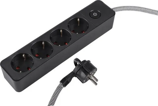 Verlengkabel met vier stopcontacten (3 meter)