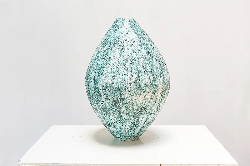 Teal Ceramic Vase Large