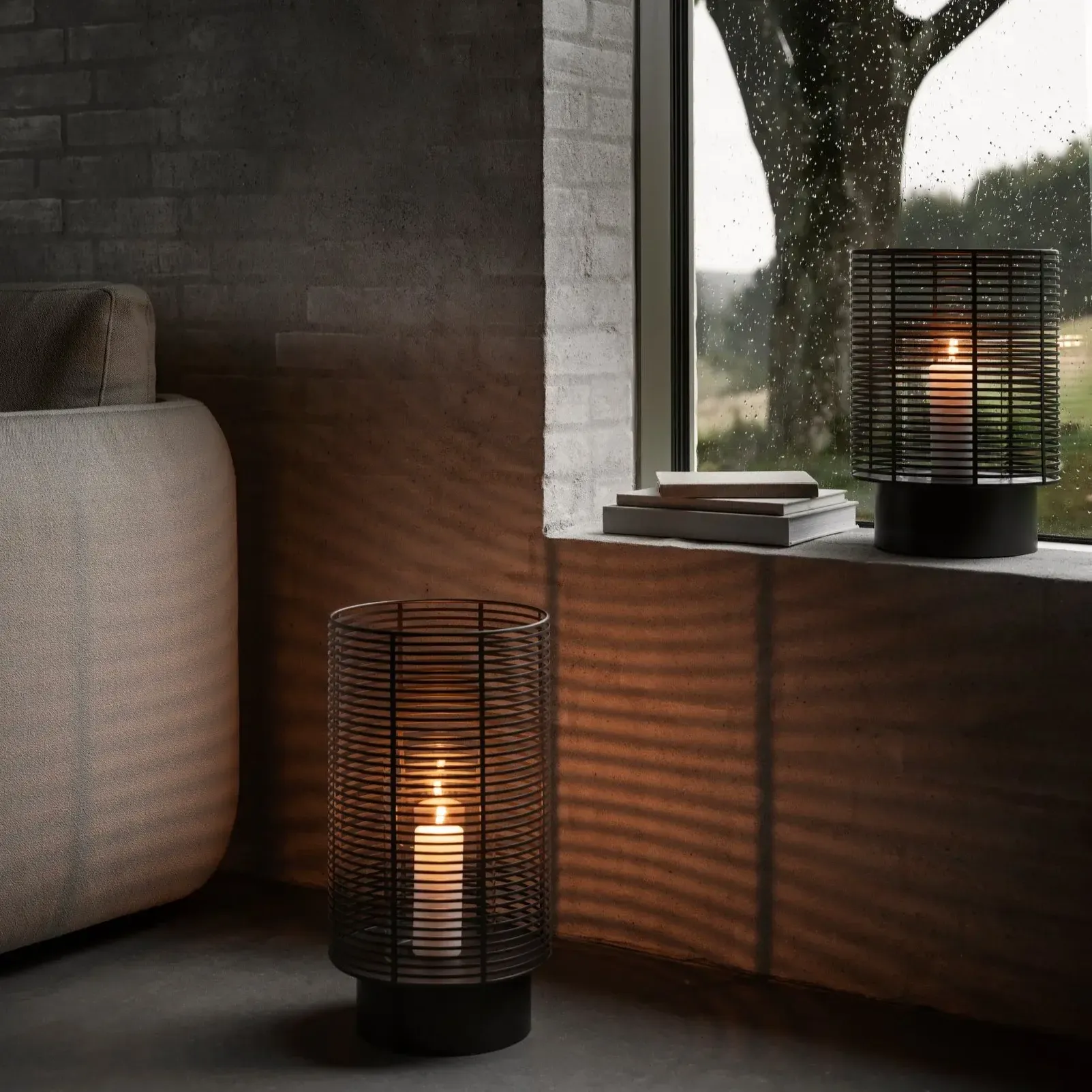 OLEA Outdoor Lantern With Hurricane Candle