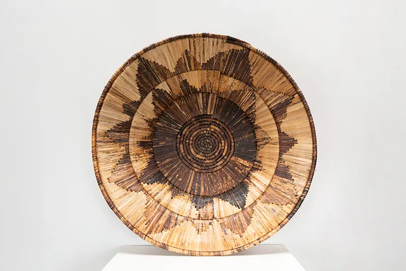 31" Jumbo Banana Bark and Raffia Bowl