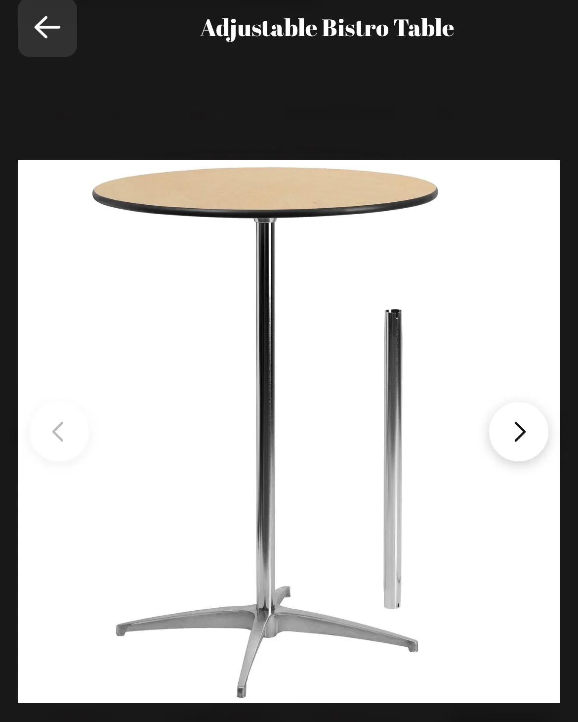 PEDESTRAL TABLE 36''