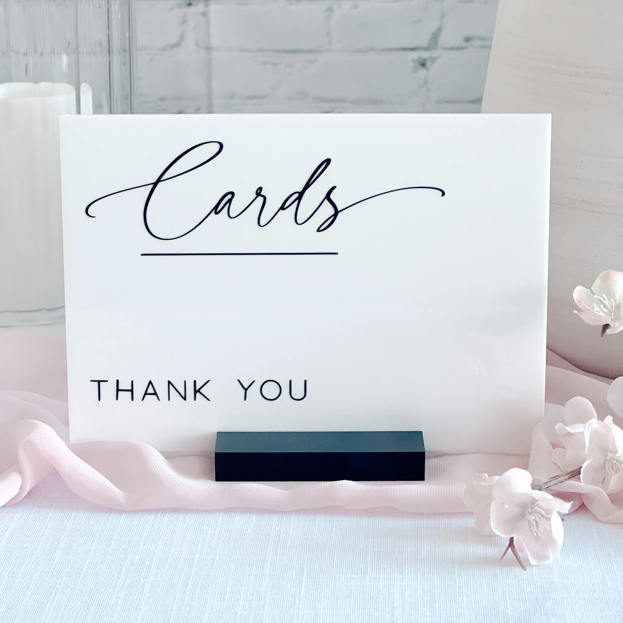 Cards Acrylic Sign (Oslo) - White/Black