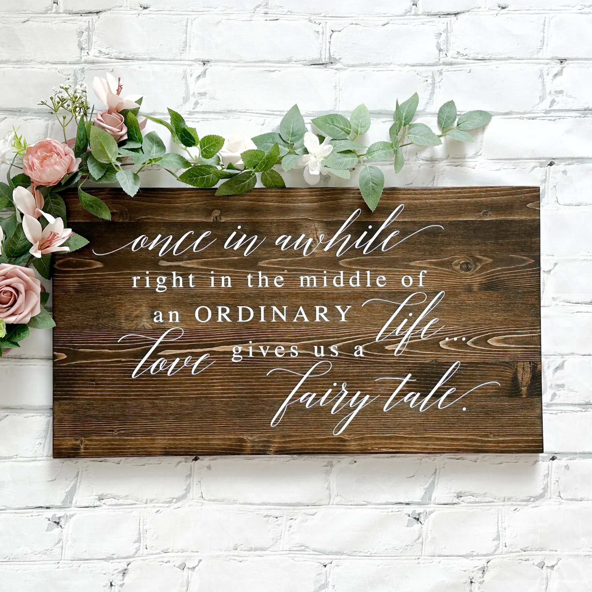 Once In Awhile... Wood Sign (Geneva) - Dark