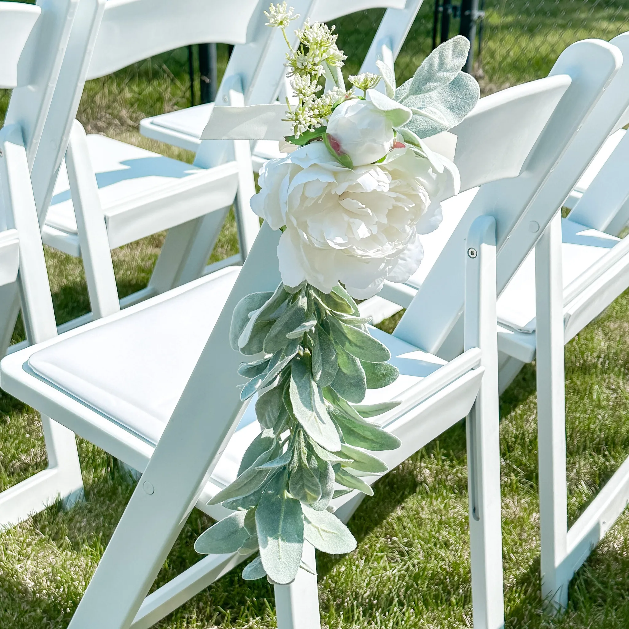 Floral Accent - White Peony 