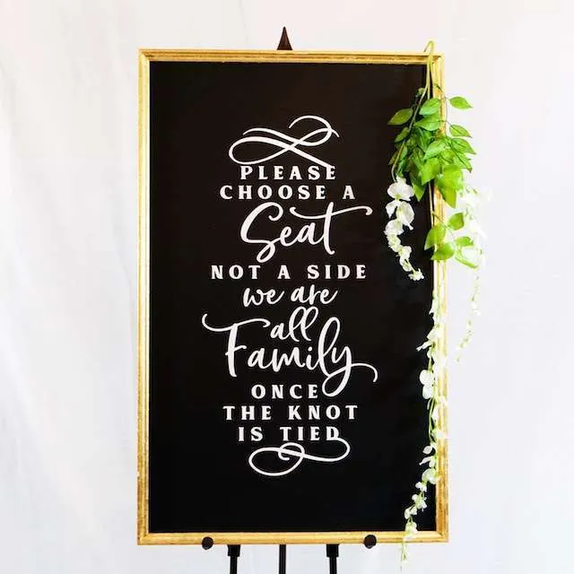 Large "Choose a Seat..." Gold Frame Sign