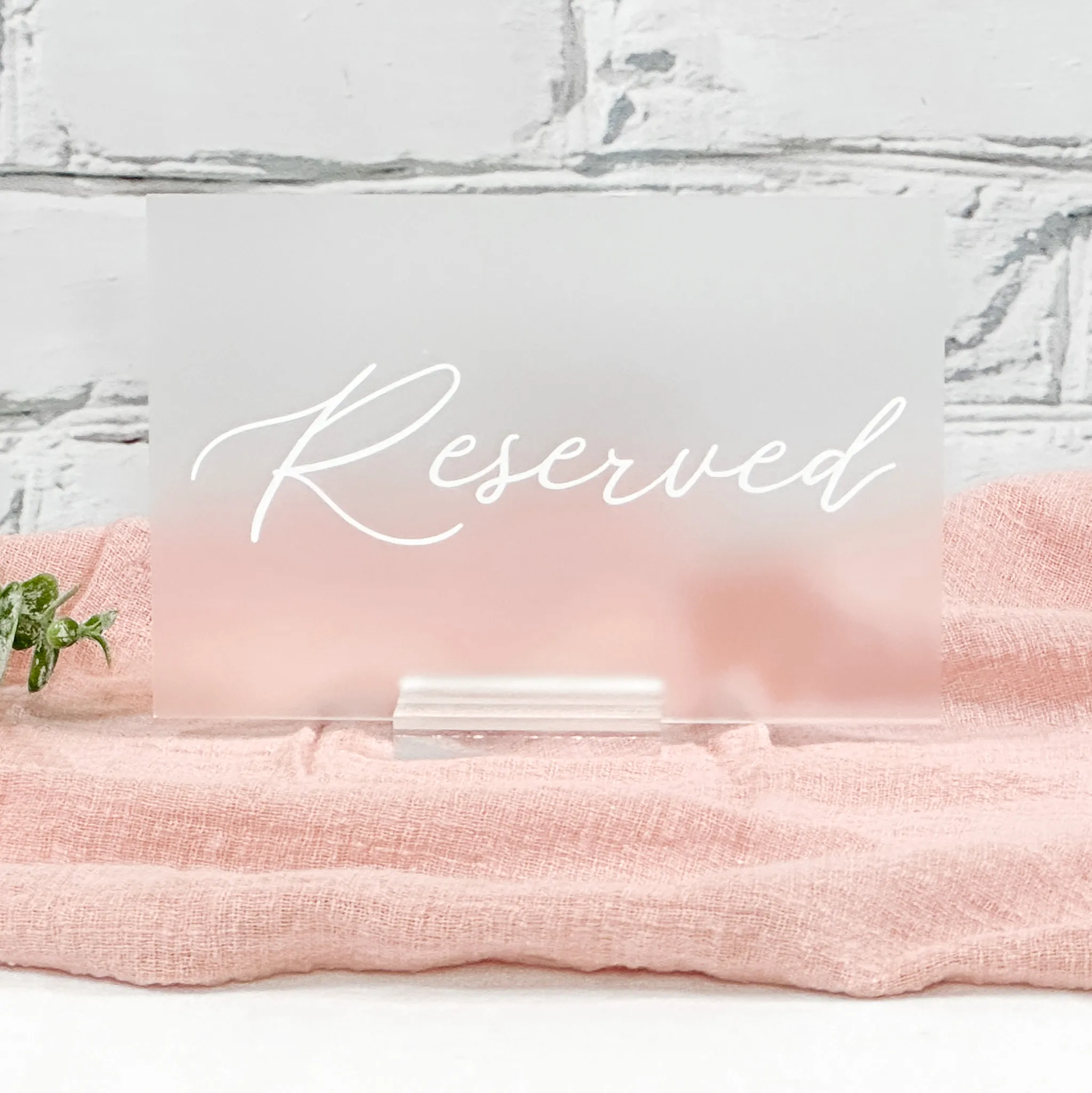 Reserved Acrylic Sign (Milan) - Frosted/White