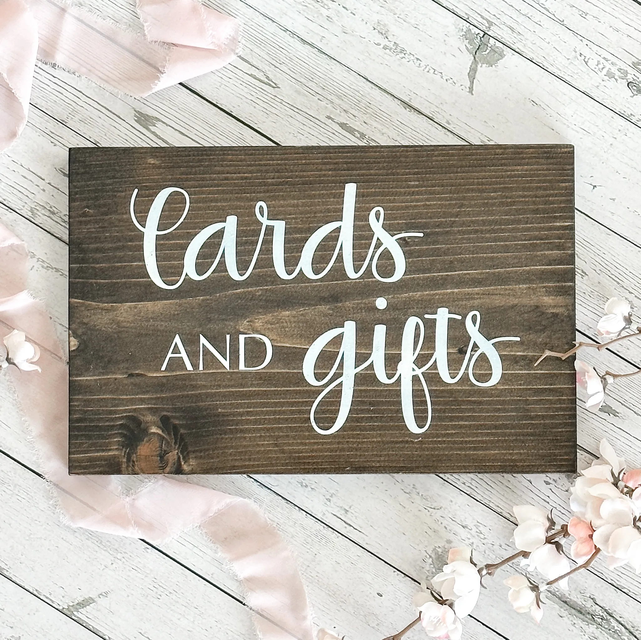 Cards & Gifts Wood Sign (Geneva) - Dark