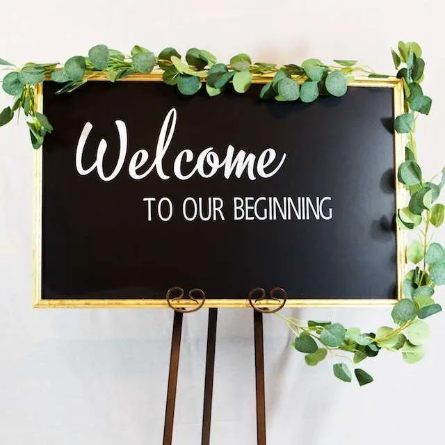 Large "Welcome" Gold Frame Sign
