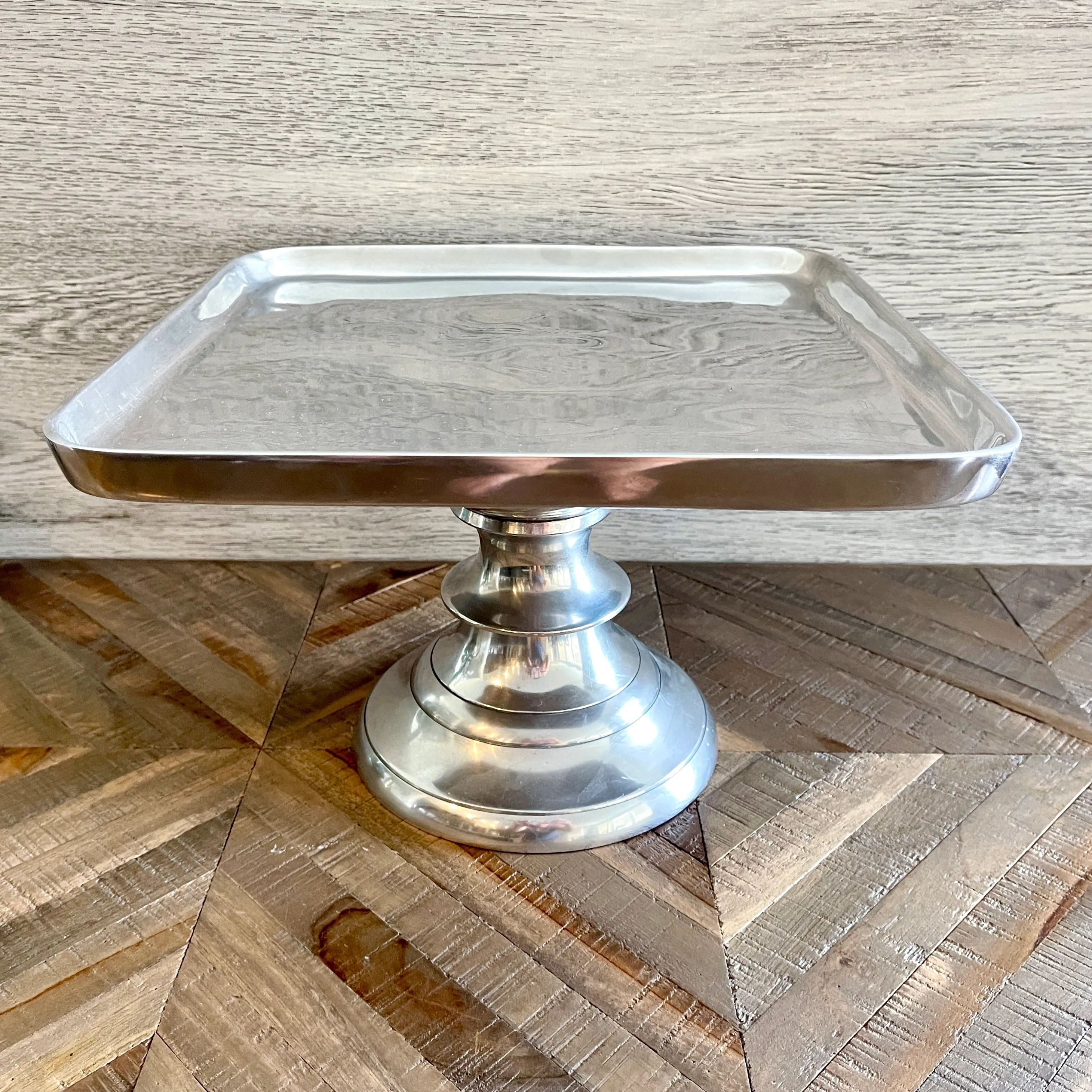 Cake Stand (12") - Silver Square