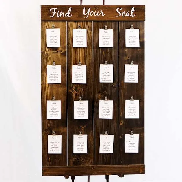 Medium Wood Seating Chart (Geneva) - Dark