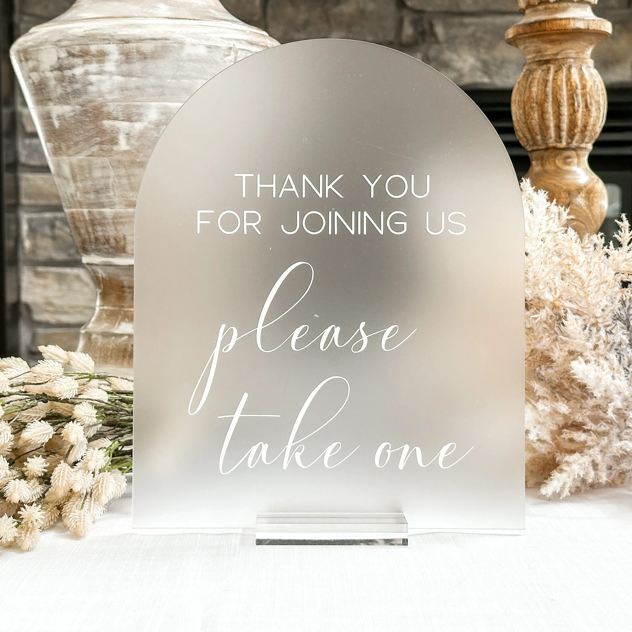 Please Take One Acrylic Sign (Havana) - Frosted/White