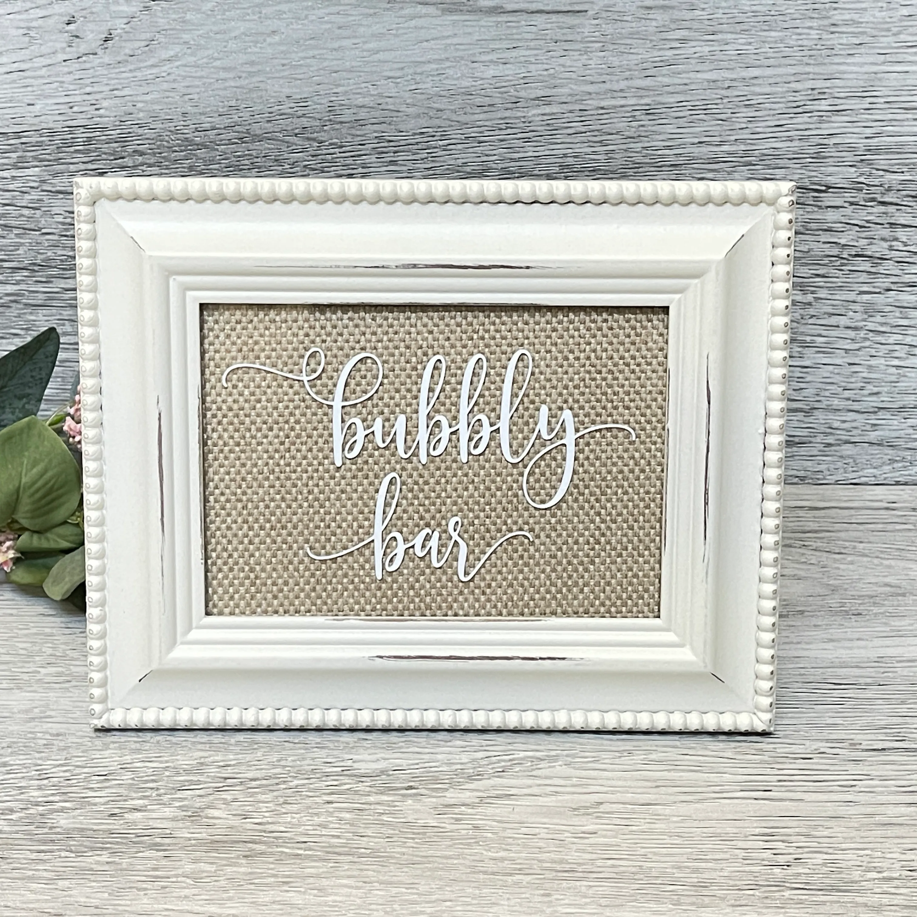 Bubbly Bar Sign - White