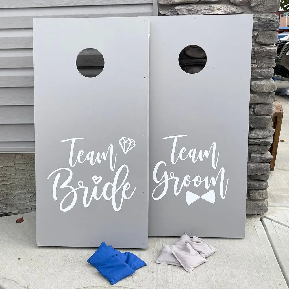 Cornhole Game 4' x 2' - Groom & Bride