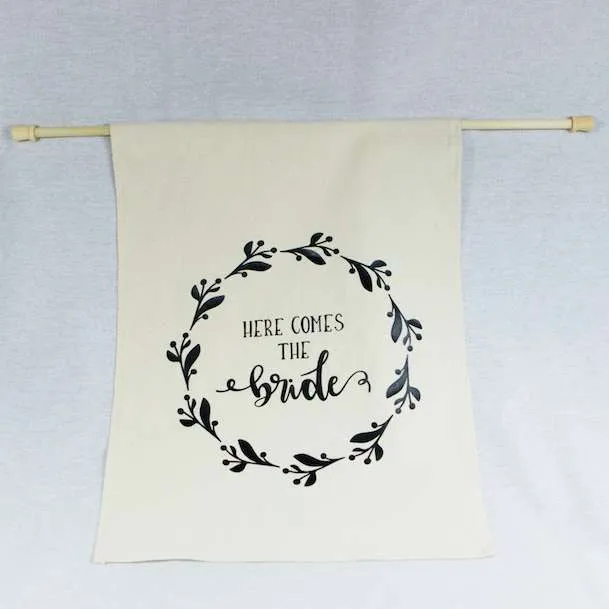 Here Comes The Bride - Cloth Banner