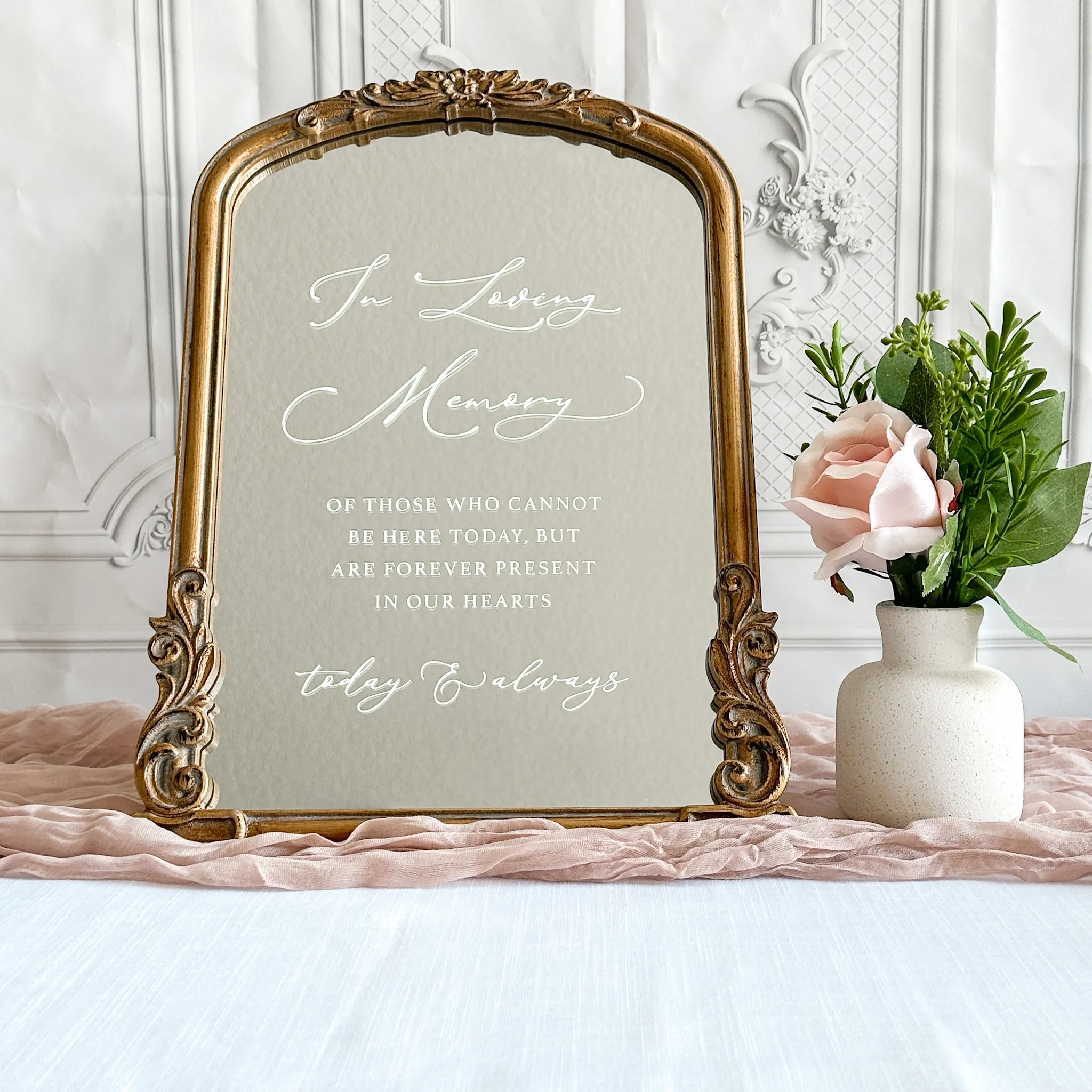 In Loving Memory Sign (Venice) - Gold Mirror