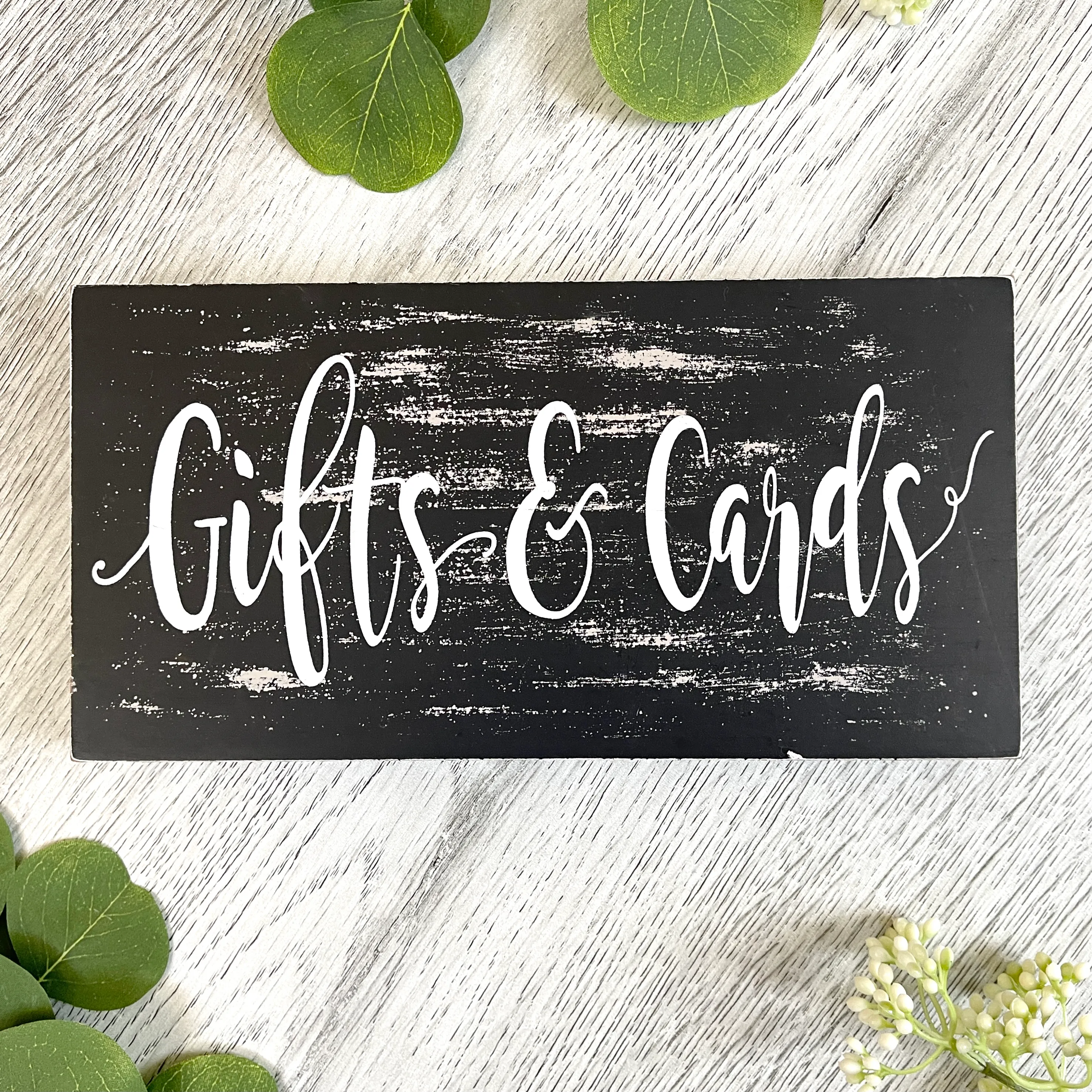 Gifts & Cards Sign - Black Distressed