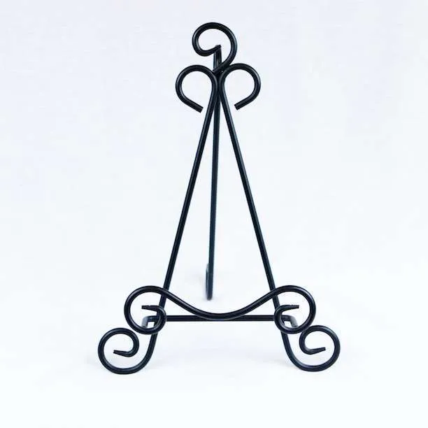Violet Table Easel - Scrollwork Metal (Black) 