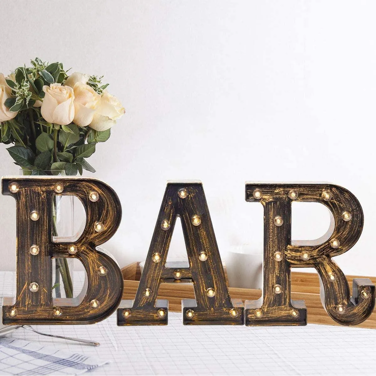 BAR Marquee Letters - Black & Gold