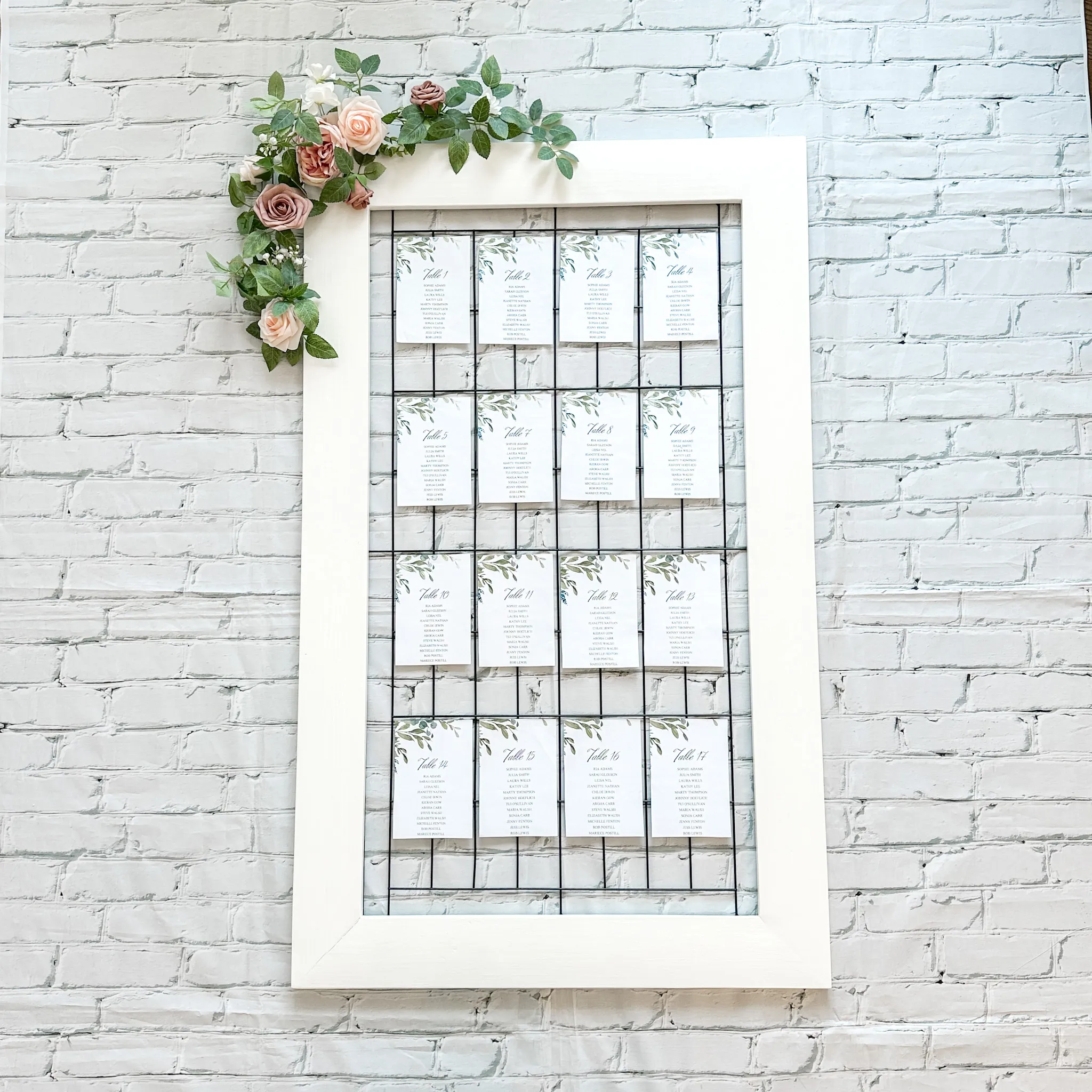 White Frame Seating Chart