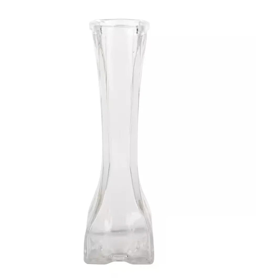 Glass Bud Vase - Square Base