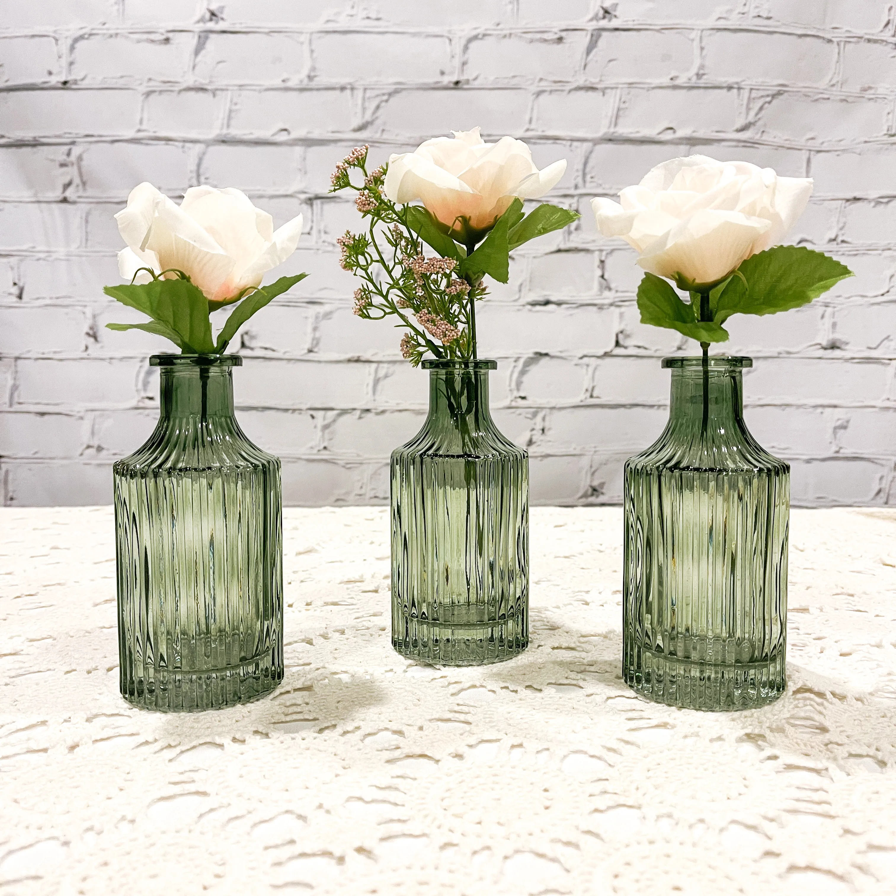 Glass Bud Vase - Sage Green