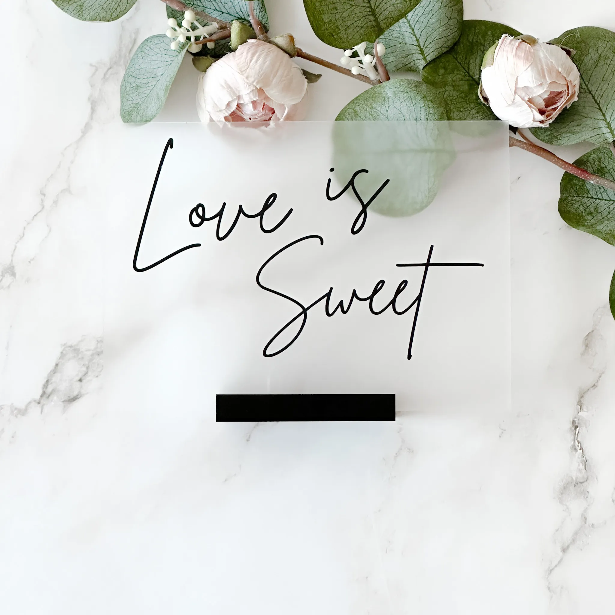 Love is Sweet Acrylic Sign (London) - Frosted/Black