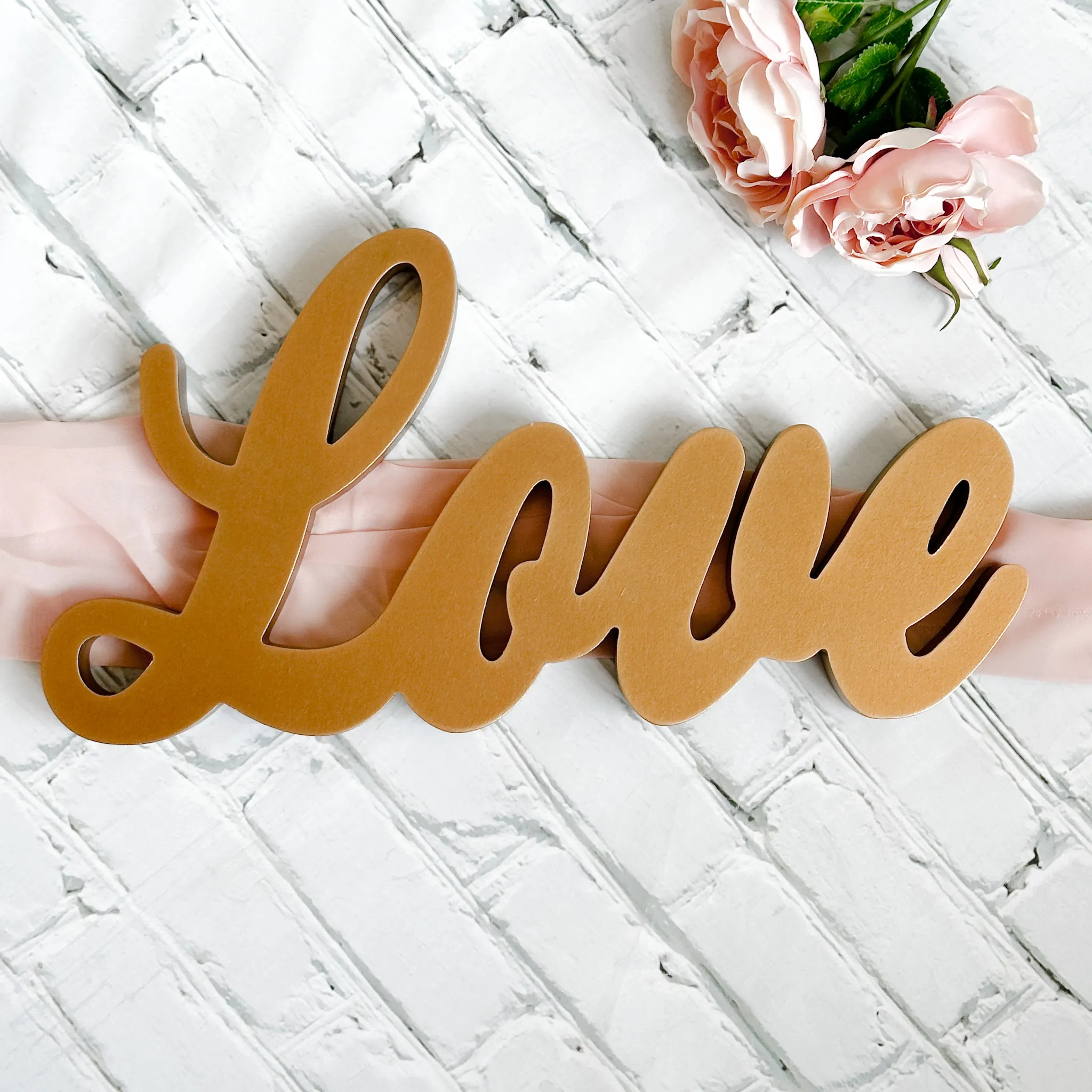 Love - Gold Script Sign