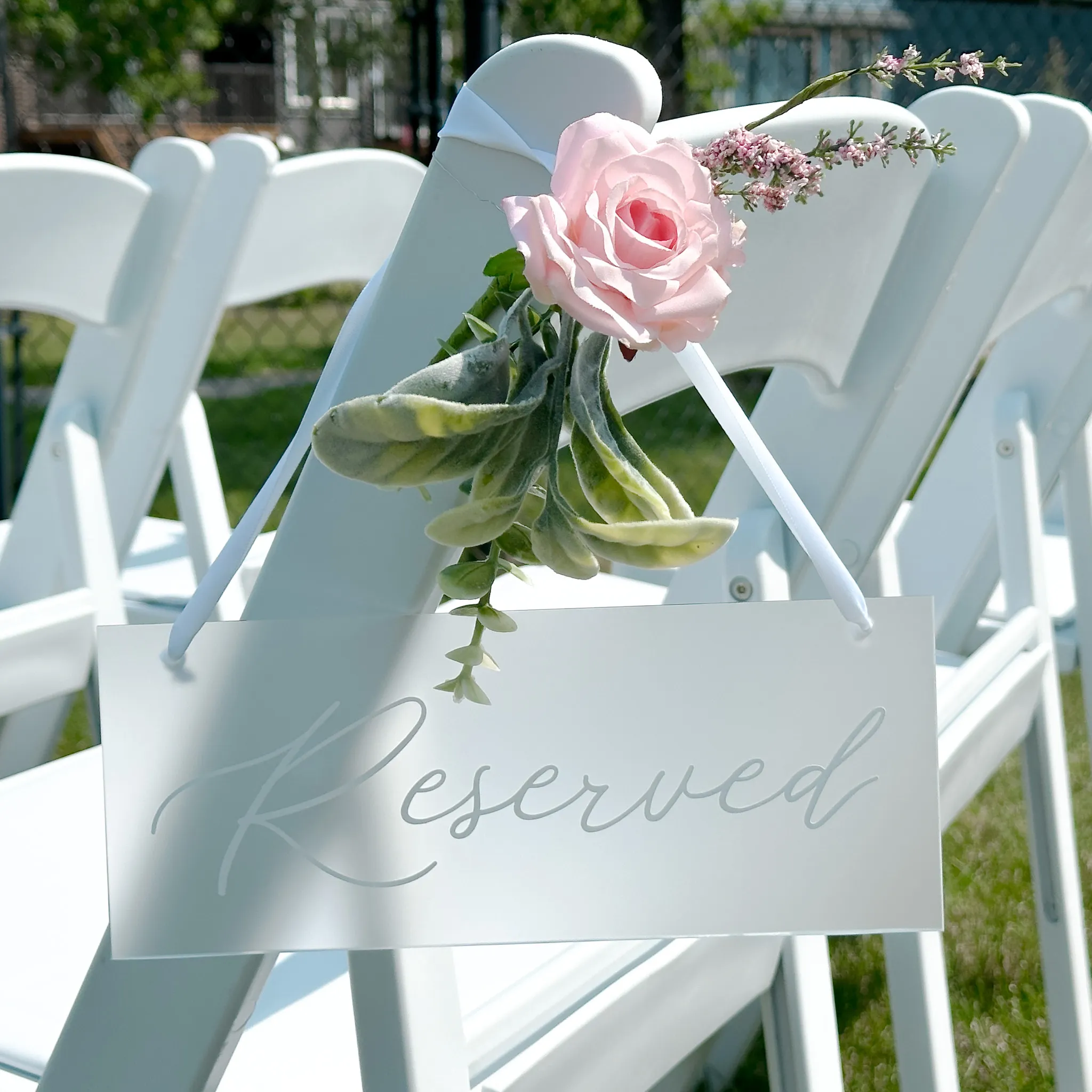 Reserved Hanging Acrylic Sign (Milan) - Frosted/White