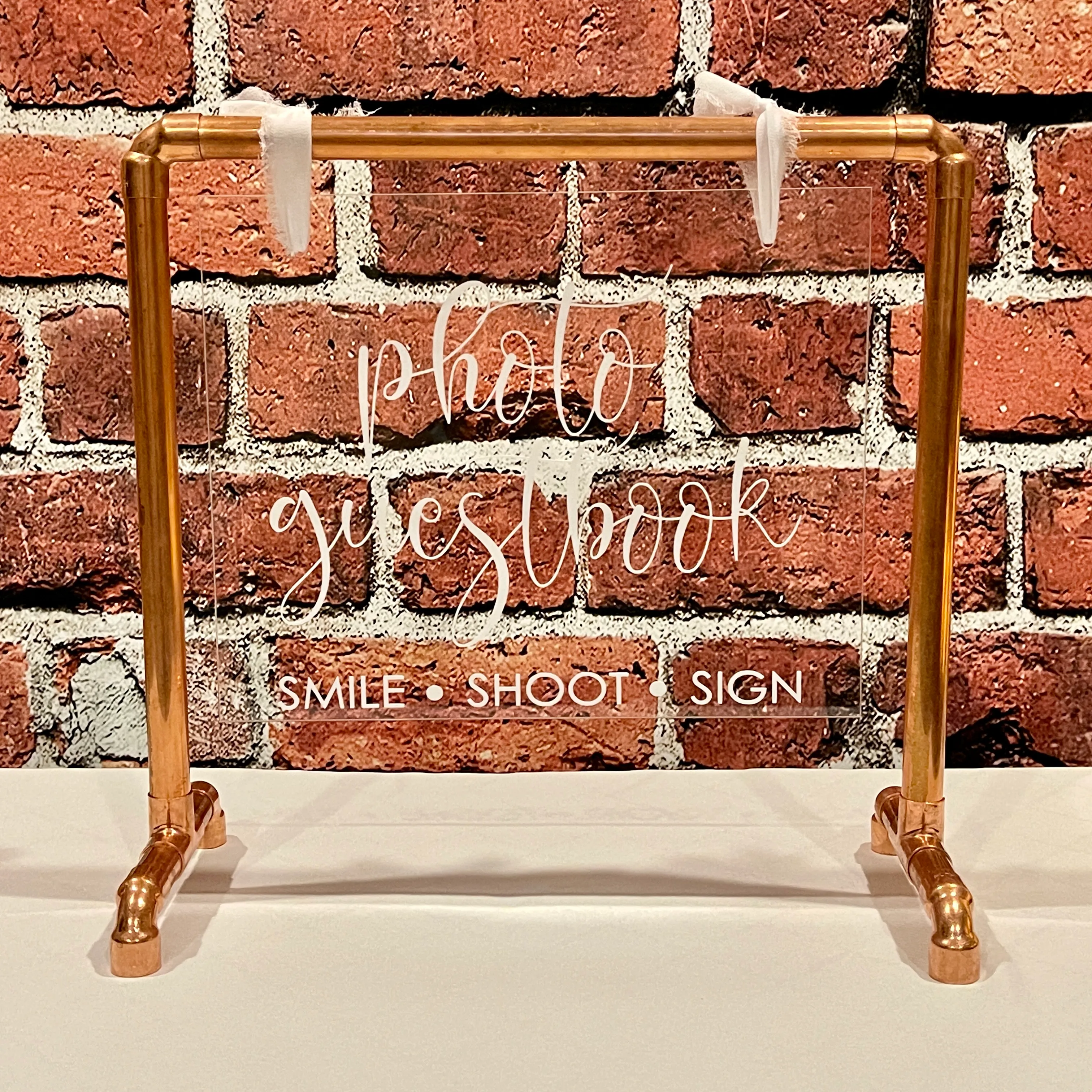 Photo Guestbook Copper Sign (Vienna) - Clear/White