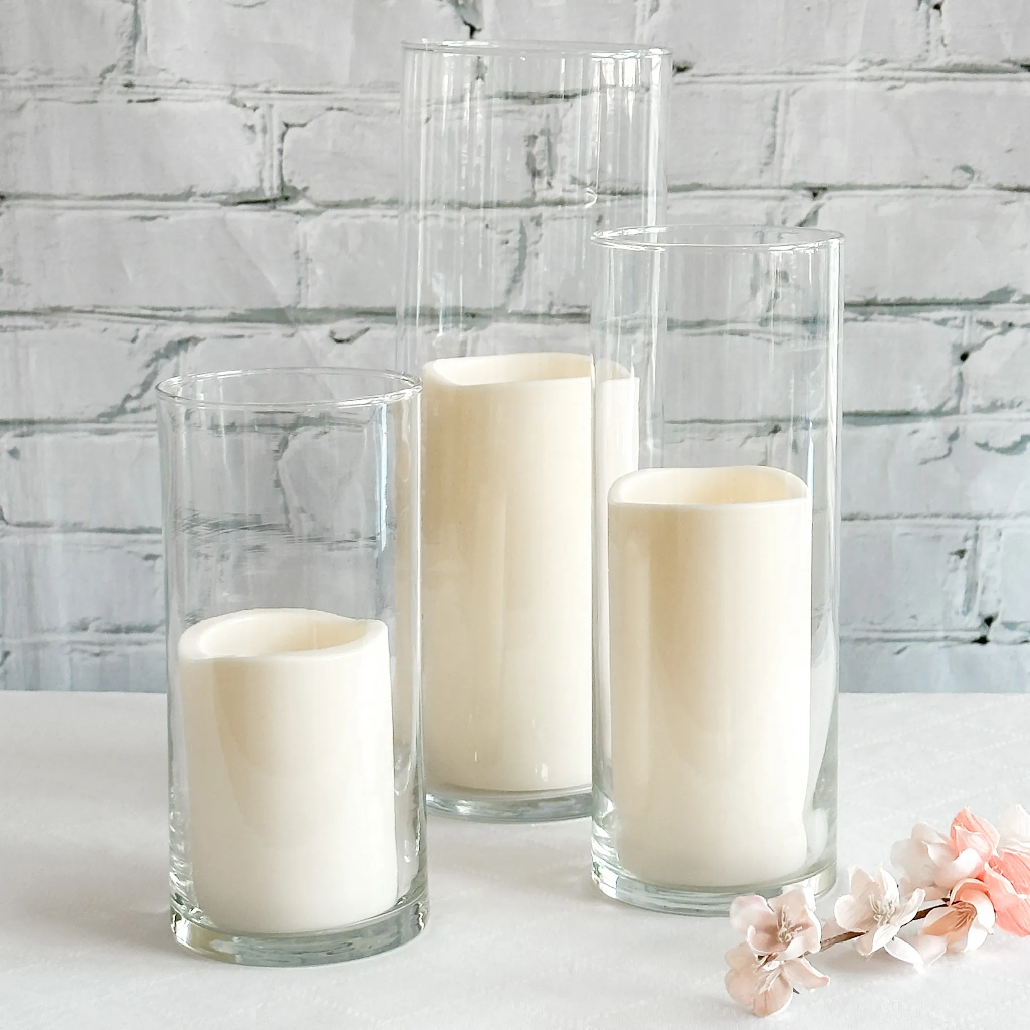 Cylinder & LED Candle Trio