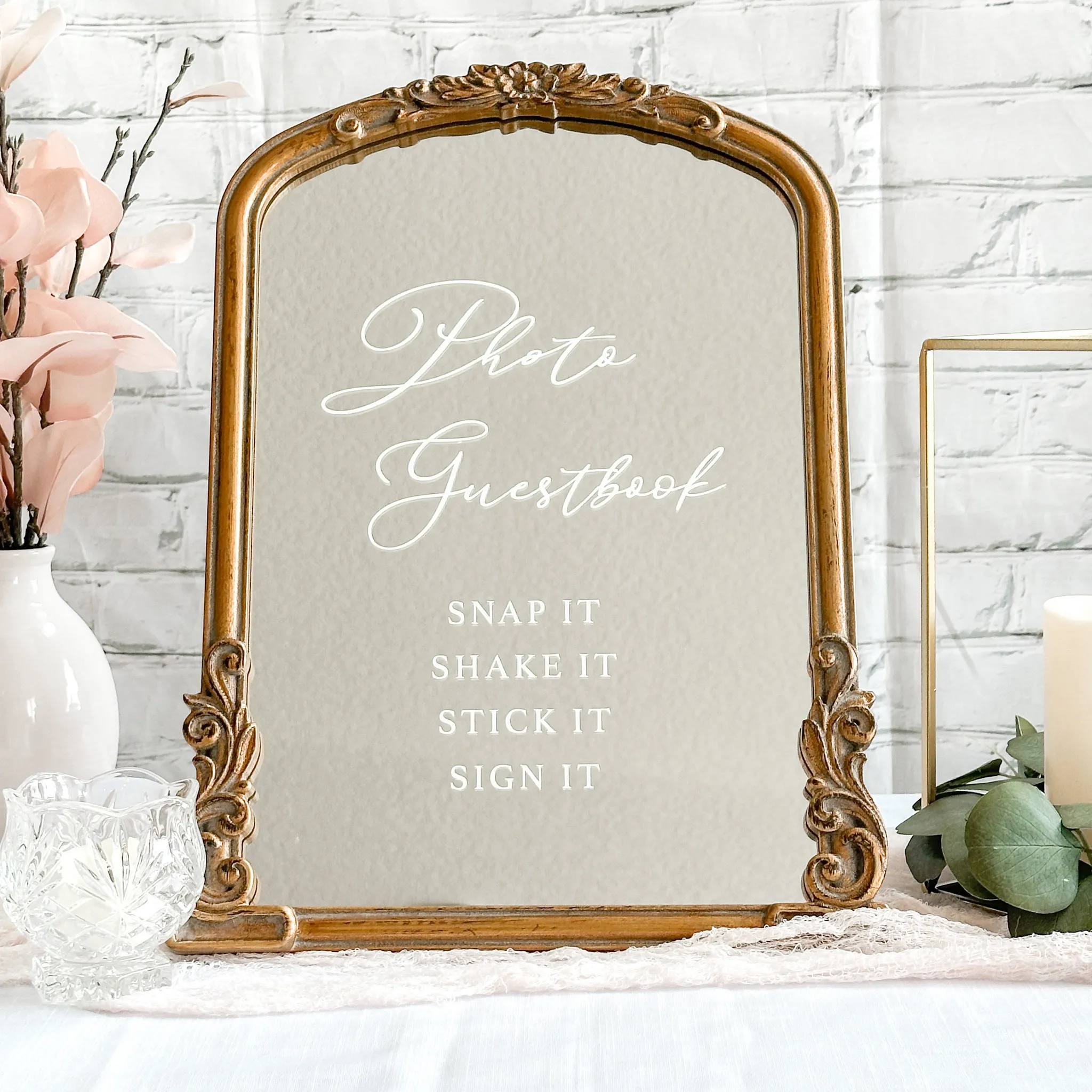 Photo Guestbook Sign (Venice) - Gold Mirror