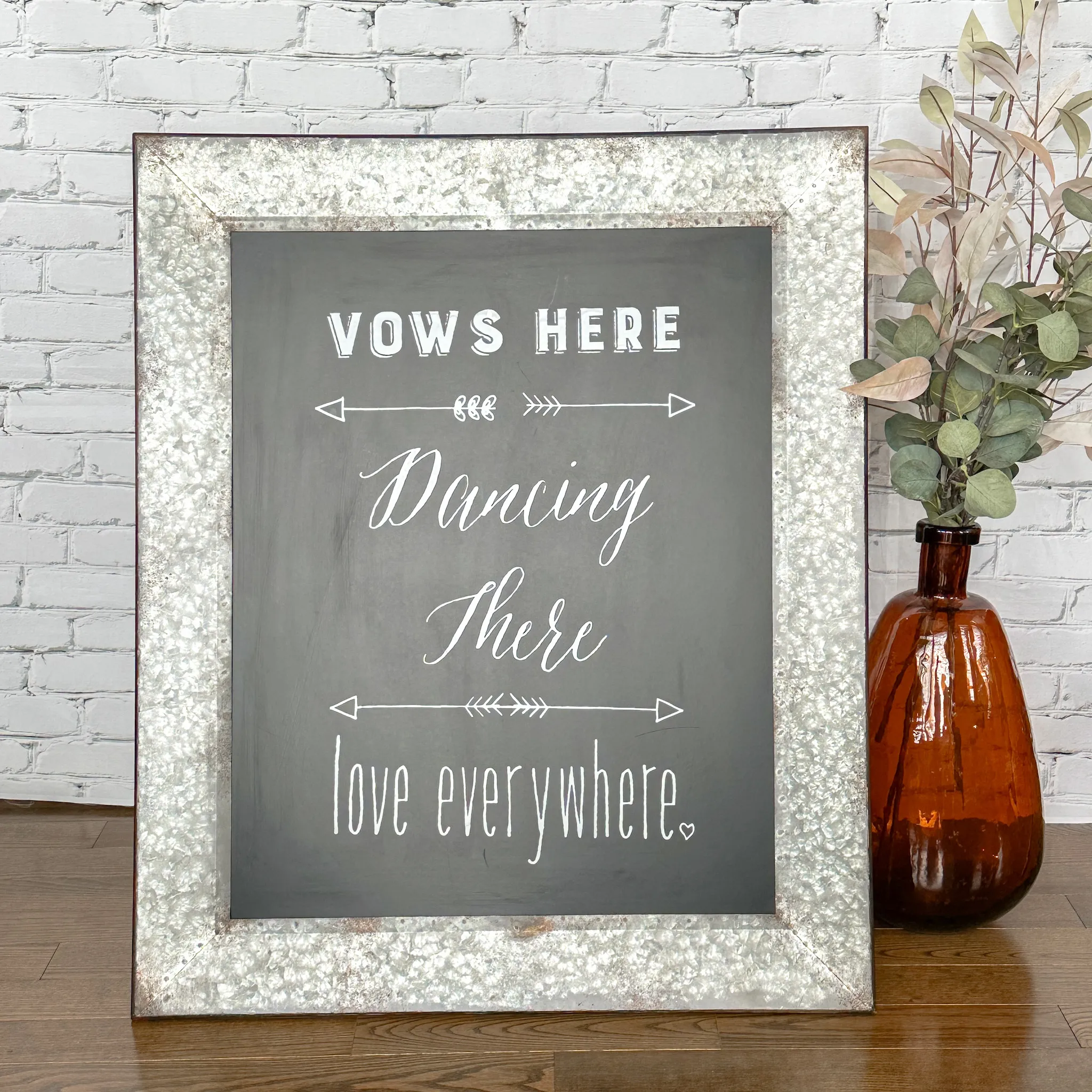 Vows Here - Large Standing Metal Sign