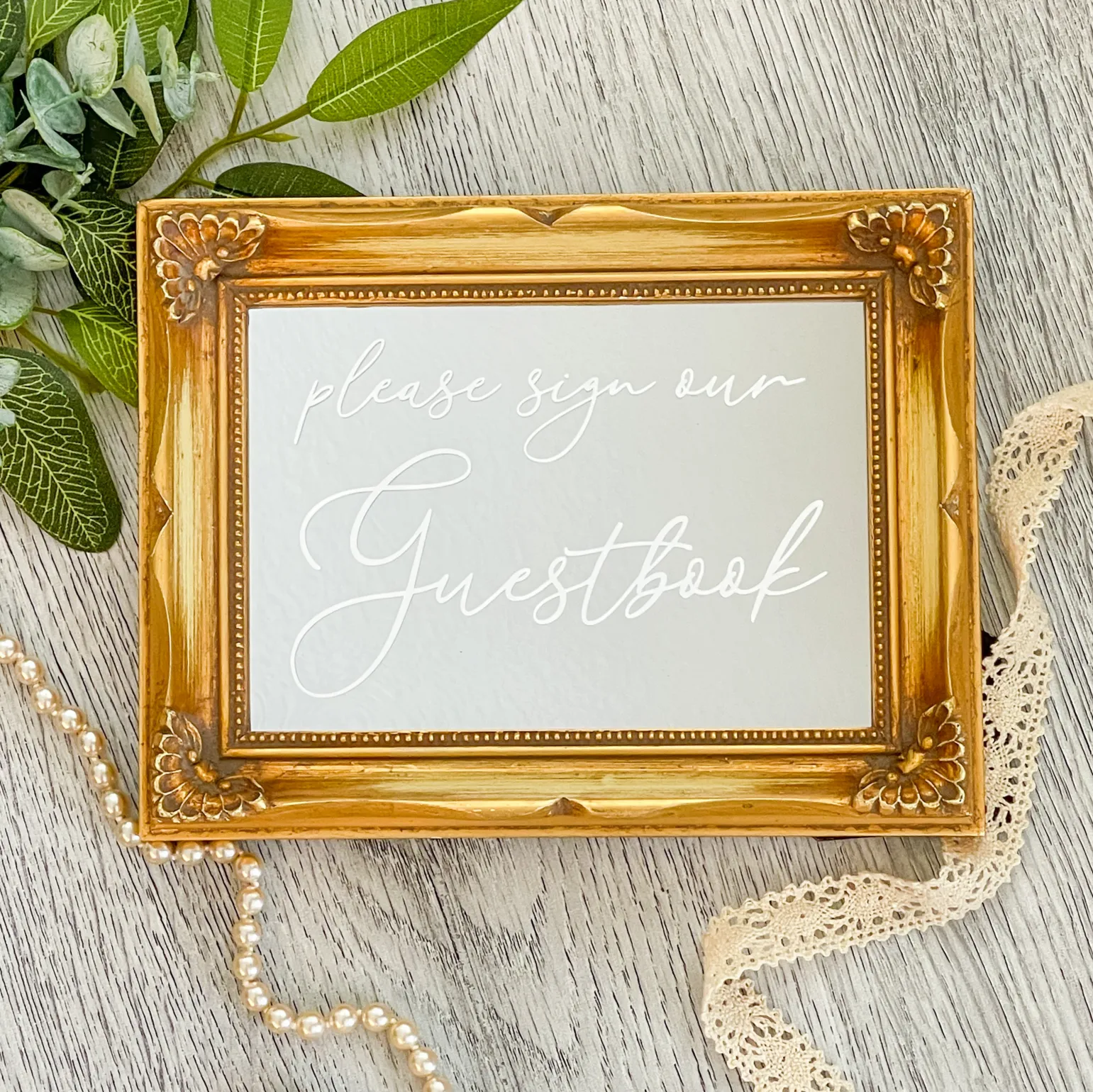Guestbook Sign - Gold Mirror