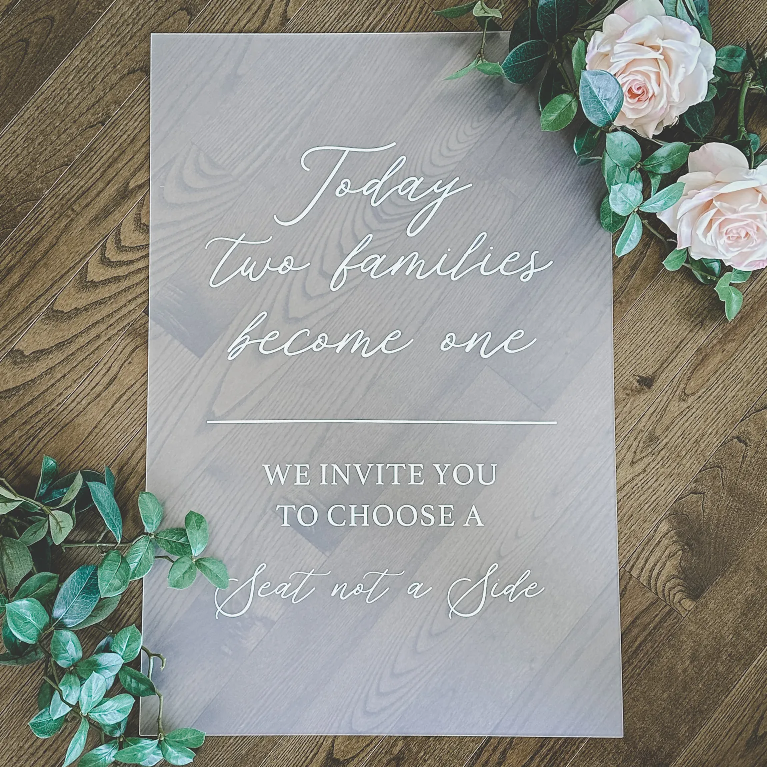 Choose a Seat Acrylic Sign (Milan) - Frosted/White