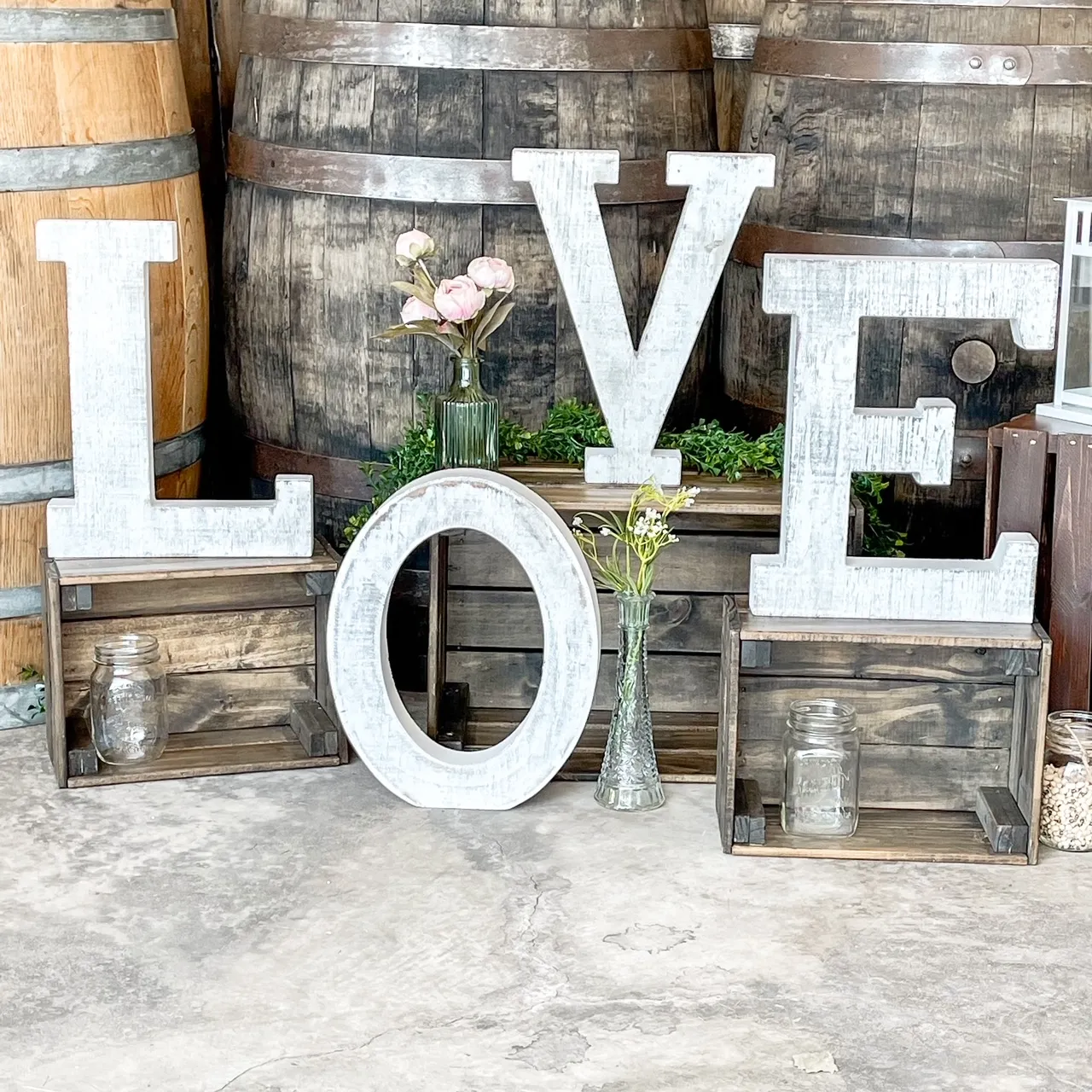 LOVE - 14" White Wood Letters 