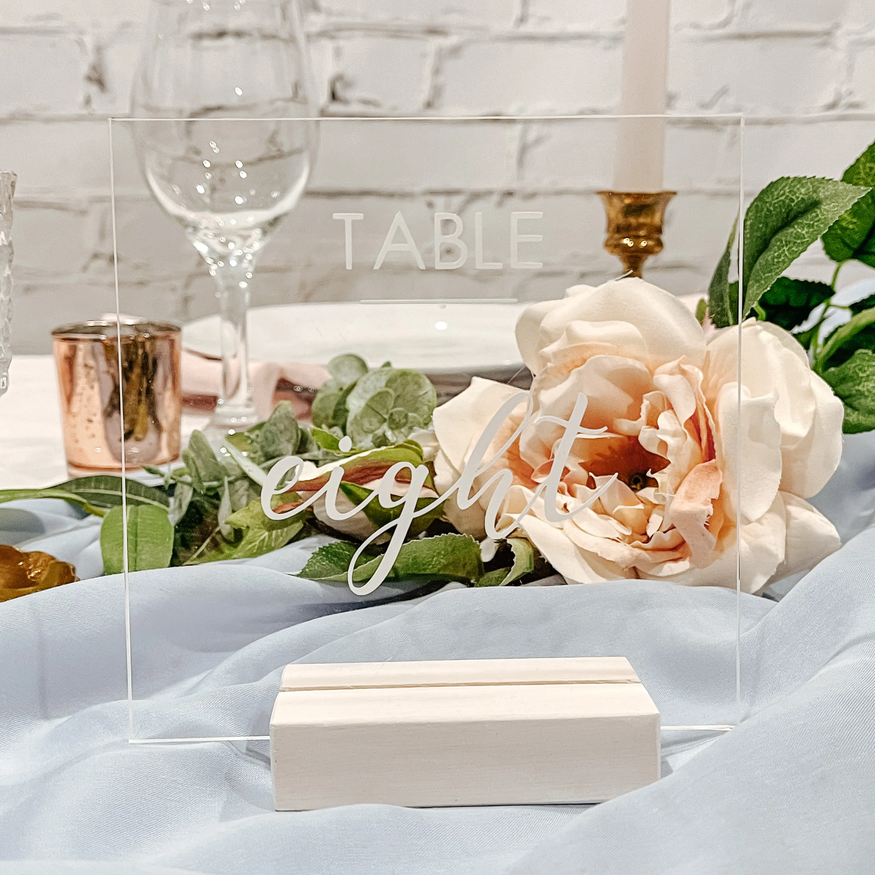 Acrylic Table Numbers - White Bases