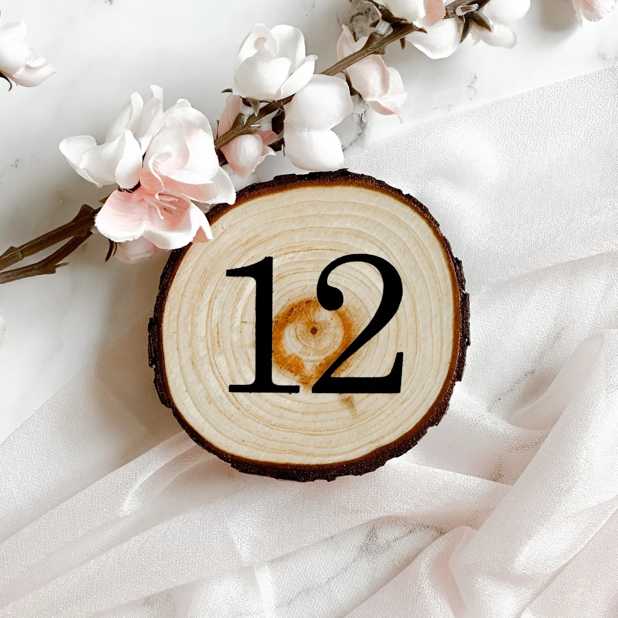 Wood Slice Table Numbers