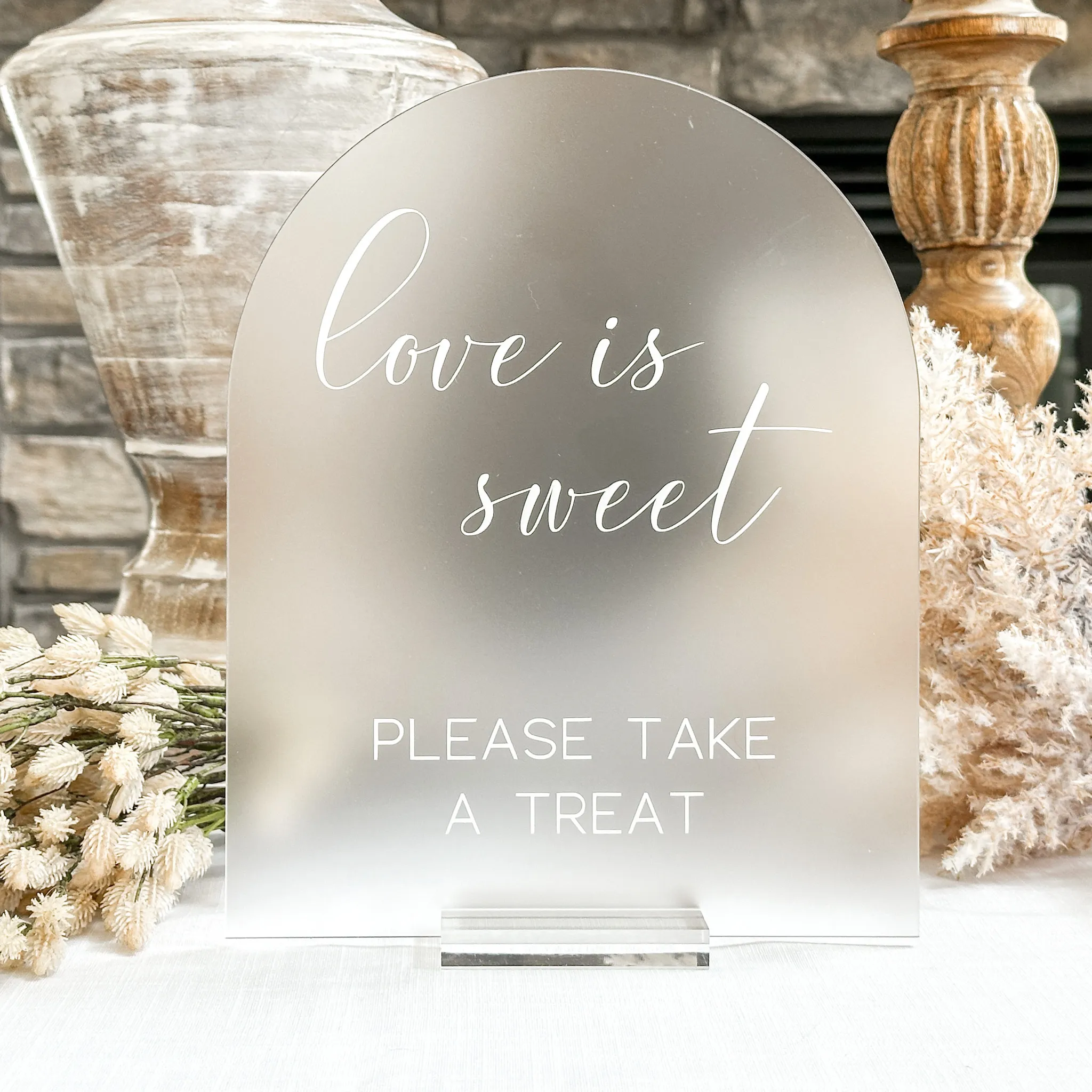 Love is Sweet Acrylic Sign (Havana) - Frosted/White