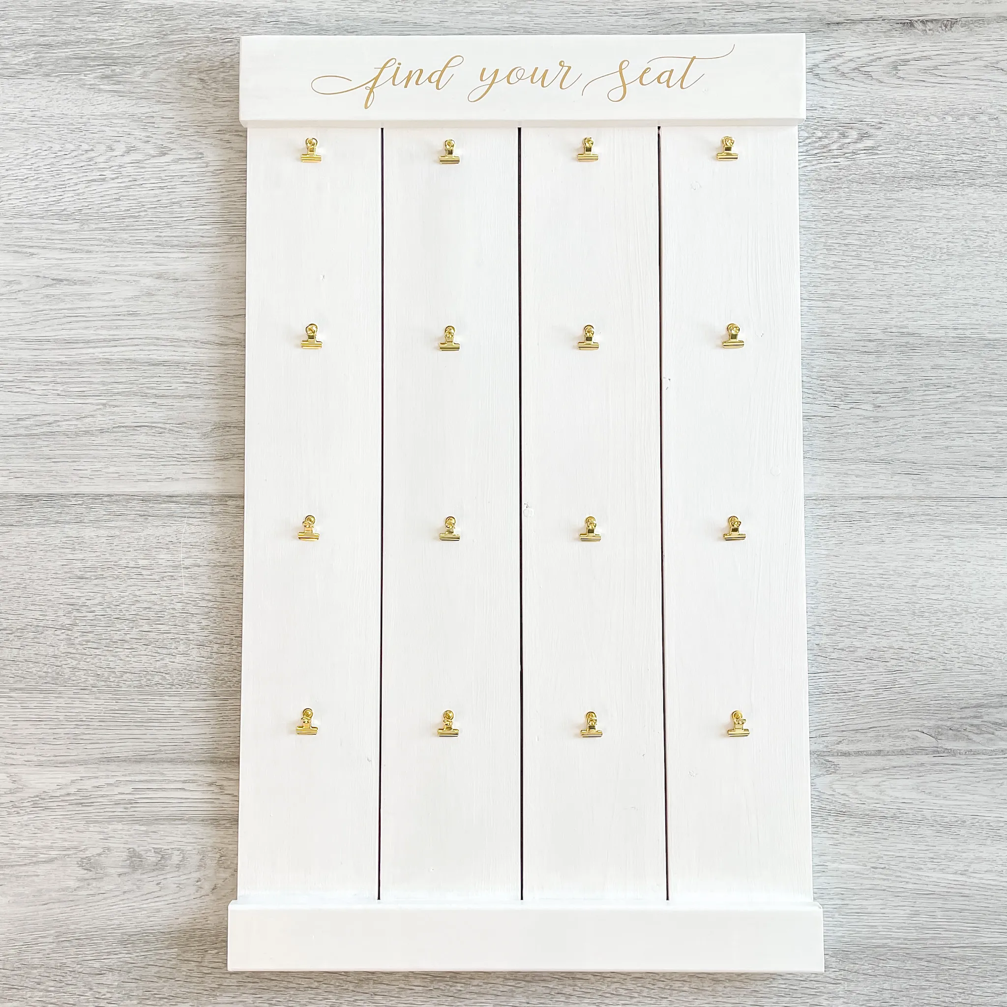 Medium Wood Seating Chart - White